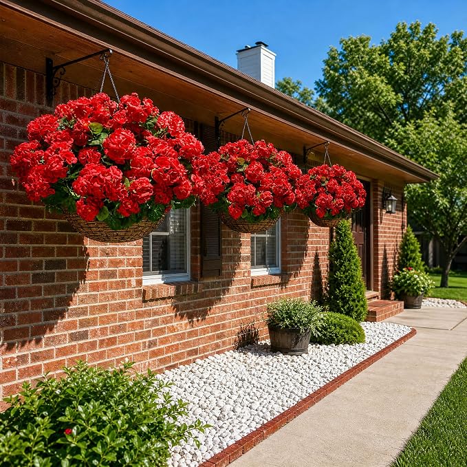 Artificial Geraniums Fake Flowers - Image 4