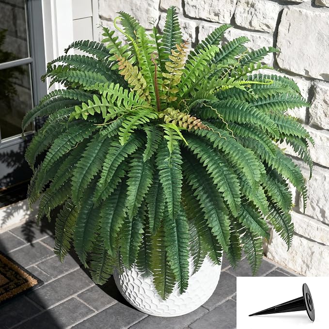 48In 96 Leaves Large Fake Ferns Plants 1Pc Artificial Ferns by Waipfaru