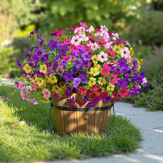 Artificial Faux Flowers Plants for Outdoors Outside Spring Summer Decoration - Image 7