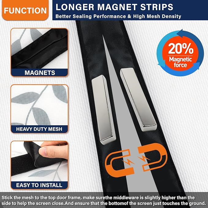 Magnetic Screen Door, Door Screen Magnetic Closure-Keeps Bugs Out Let Breeze in - Image 3