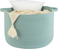XUANGUO Extra Large Cotton Rope Round Storage Basket 22" x 14" Light Green | by XUANGUO