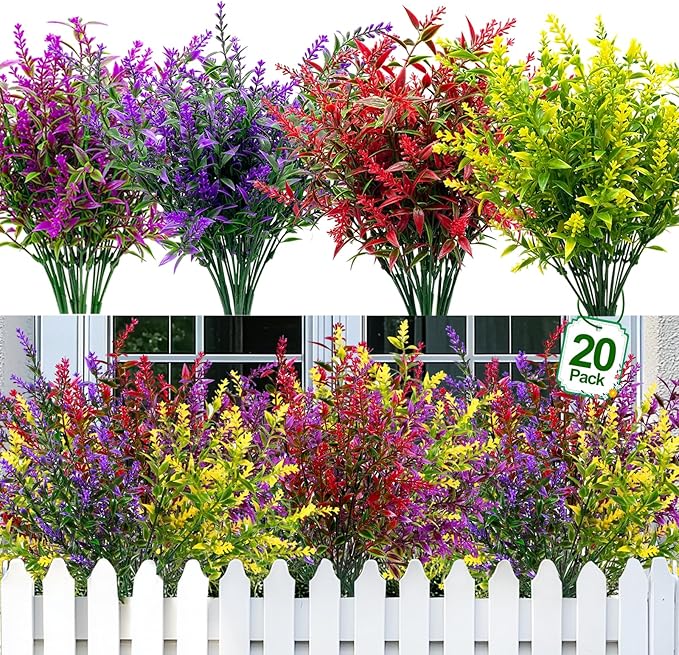 TURNMEON 20 Bundles Artificial Flowers by TURNMEON