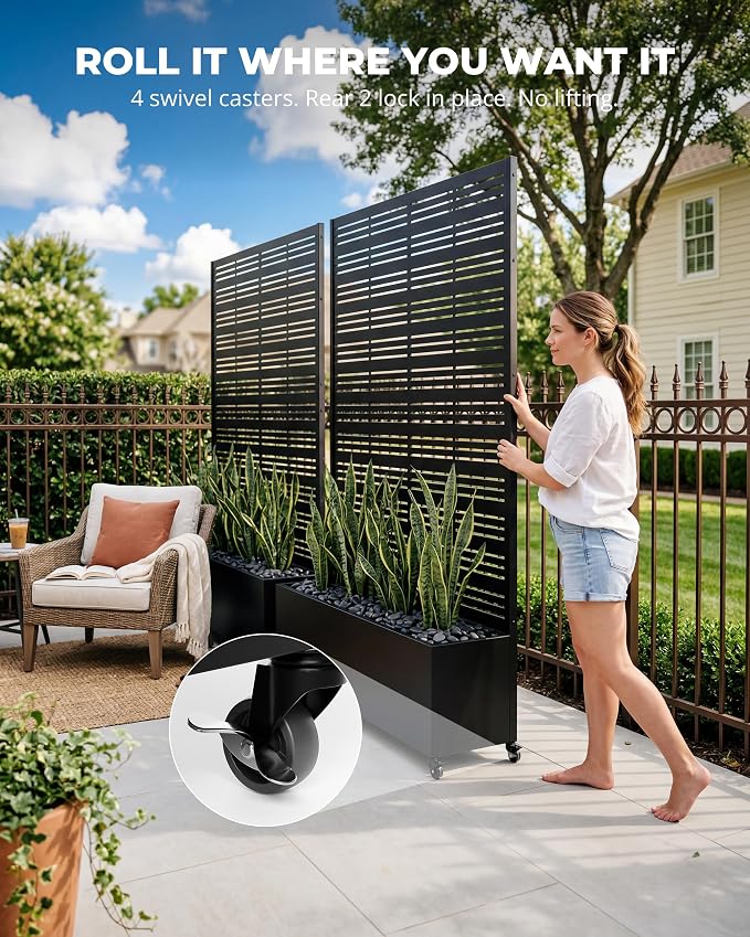 73" Tall Privacy Planters with Trellis, Freestanding - Image 3