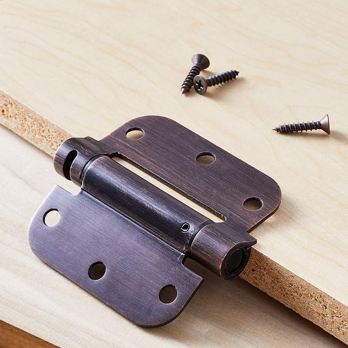 Amazon Basics Self-Closing Door Hinge, 3.5 Inch x 3.5 Inch, Oil-Rubbed Bronze - Image 7