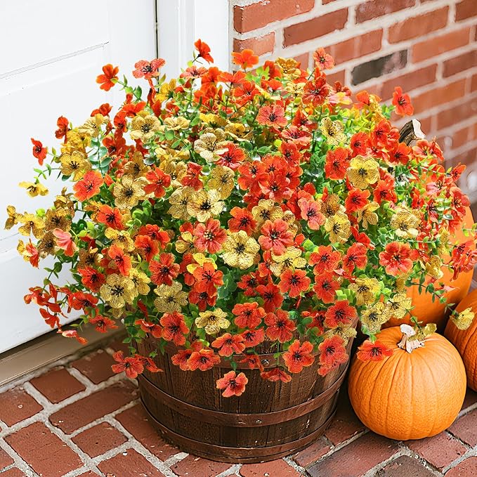 florisso Artificial Fall Flowers Fake Mums - Image 7