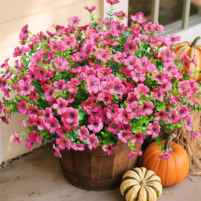 Artificial Fake Plants Flowers for Outdoor Decor 12 Bundles for Decor | Faux - Image 7