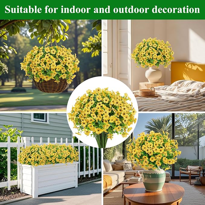 12 Pcs Artificial Flowers for Outdoors Decorations, UV resistant, faux plastic - Image 4