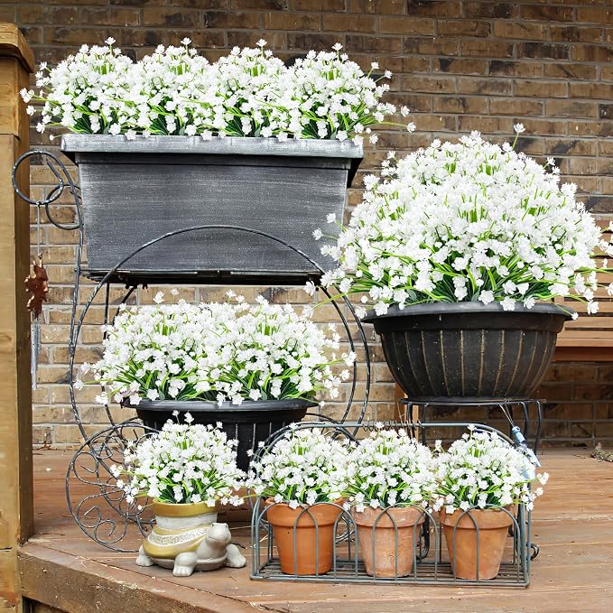 AGIRL Artificial Flowers Outdoor UV Resistant Fake Plant Garden Patio Decor | - Image 5
