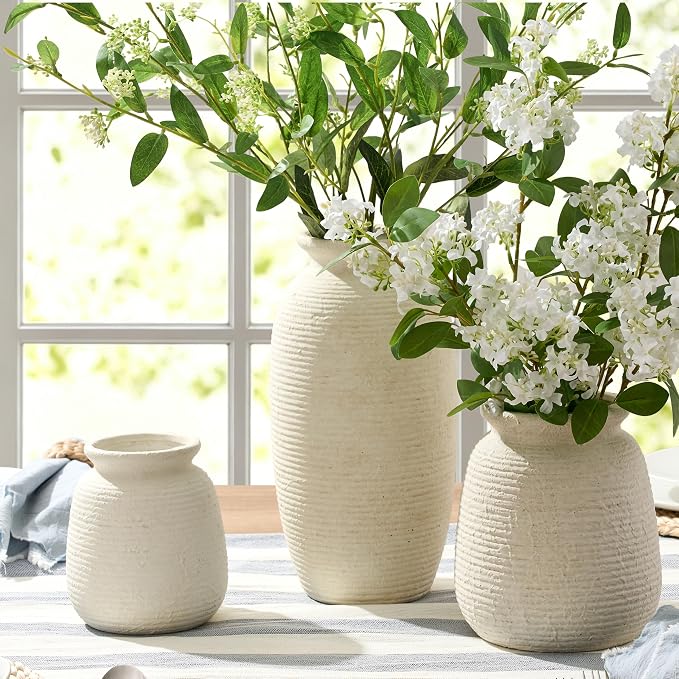 Ceramic Flower Vase, 12.5" Large Rustic Farmhouse Vases Home Decor Tall Pottery - Image 6