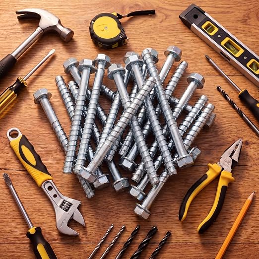 Tandefio 20 Pack 5/8 x 7 Concrete Anchors and Screw Kits Galvanized | Large - Image 6