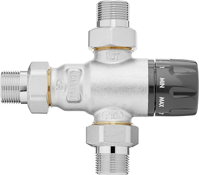 Caleffi 521500 Adjustable Thermostatic Mixing Valve 3/4 Inch 30-65 °C Anti-scale - Image 3