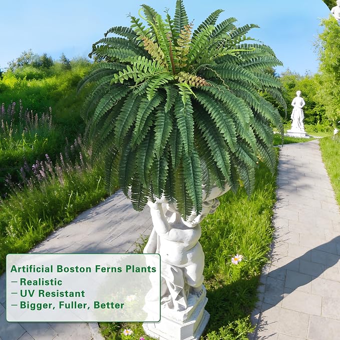 48In 96 Leaves Large Fake Ferns Plants 1Pc Artificial Ferns - Image 6