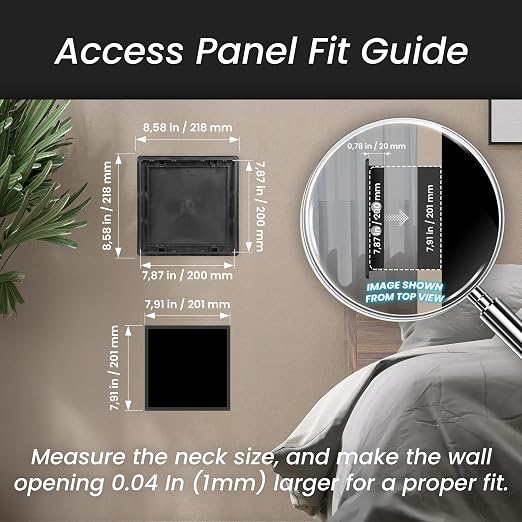 Repa Market 8 x 8 Access Panel for Drywall and Ceiling – Black ABS Plastic Door - Image 2