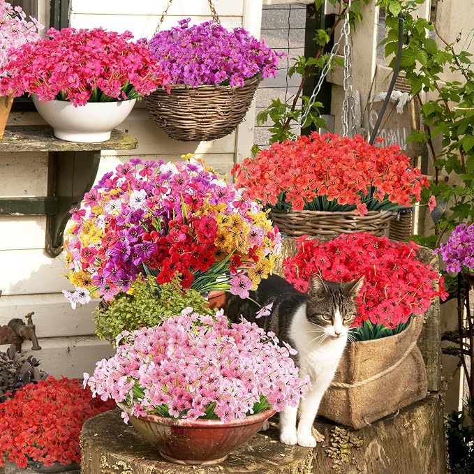 AGIRL Artificial Flowers Outdoor UV Resistant Fake Plant Garden Patio Decor | - Image 7