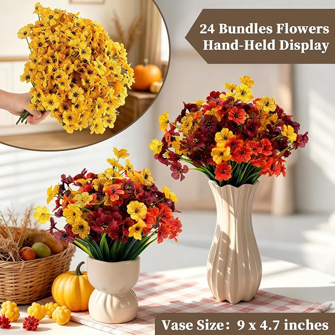 ColoPlay 24 Bundles Yellow Artificial Flowers - Image 4