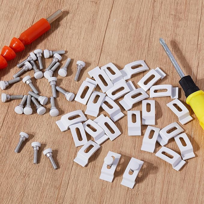 Blulu 48 Pcs T 8726 1/4 Inch Aluminum Storm Door Panel Clip Storm Window Screen - Image 7