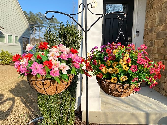 Artificial Faux Hanging Plants Flowers Basket - Image 2