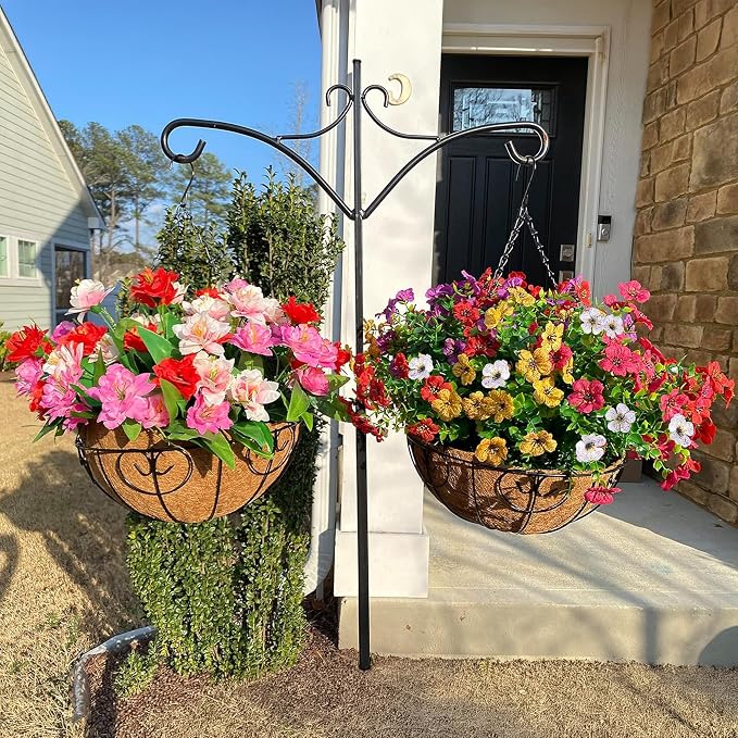 Artificial Faux Hanging Plants Flowers Basket - Image 6