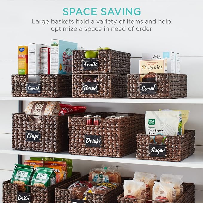 Best Choice Products Set of 4 9x12in Water Hyacinth Pantry Baskets, Woven - Image 4