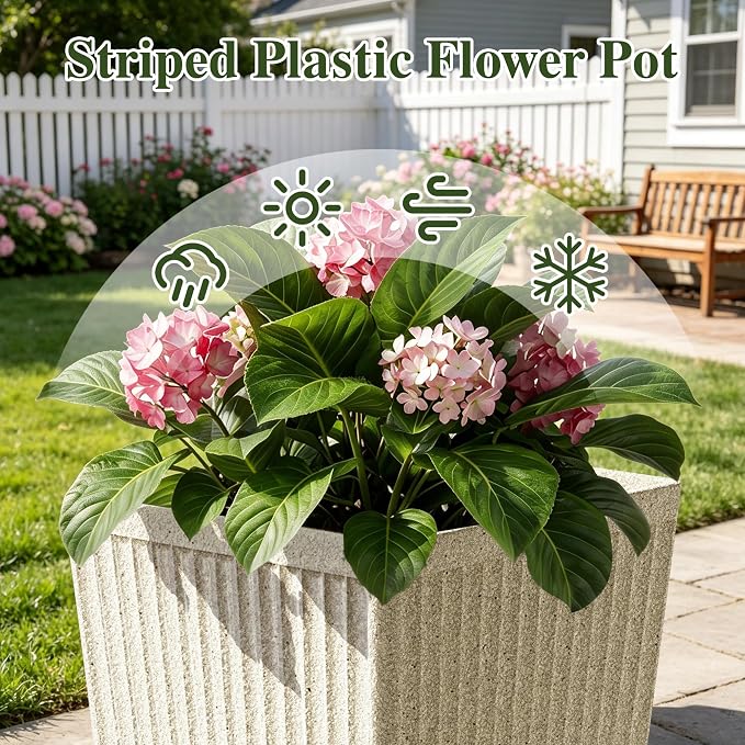24" Tapered Tall Planters for Outdoor Plants - Image 7