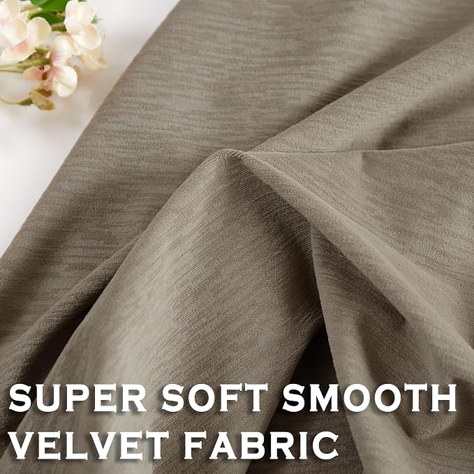 Kayne Studio Mocha Tan Velvet Pinch Pleated Back Tab Curtains 90 Inch Long | - Image 5