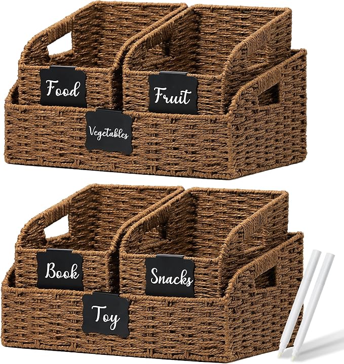 Wicker Baskets for Organizing, Pantry Baskets by Unknown