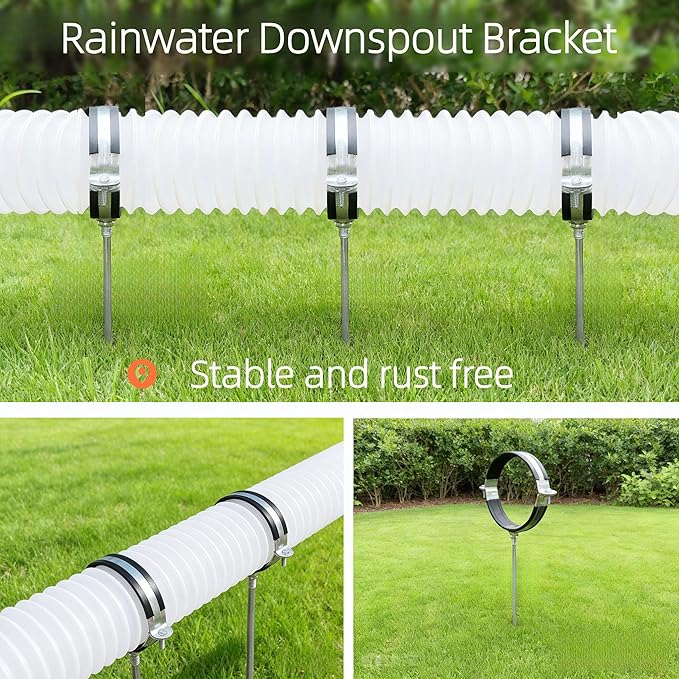 2 pcs Premium Rain Gutter Downspout Extensions Circular Bracket, Heavy-Duty - Image 4