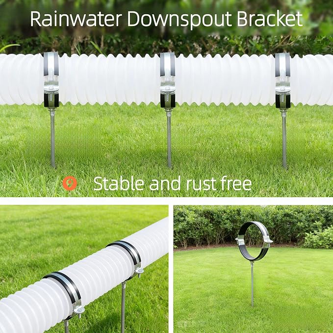 2 pcs Premium Rain Gutter Downspout Extensions Circular Bracket, Heavy-Duty - Image 4