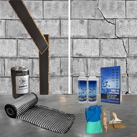15 Ft Carbon Fiber Basement Wall Crack Repair Kit by Unknown