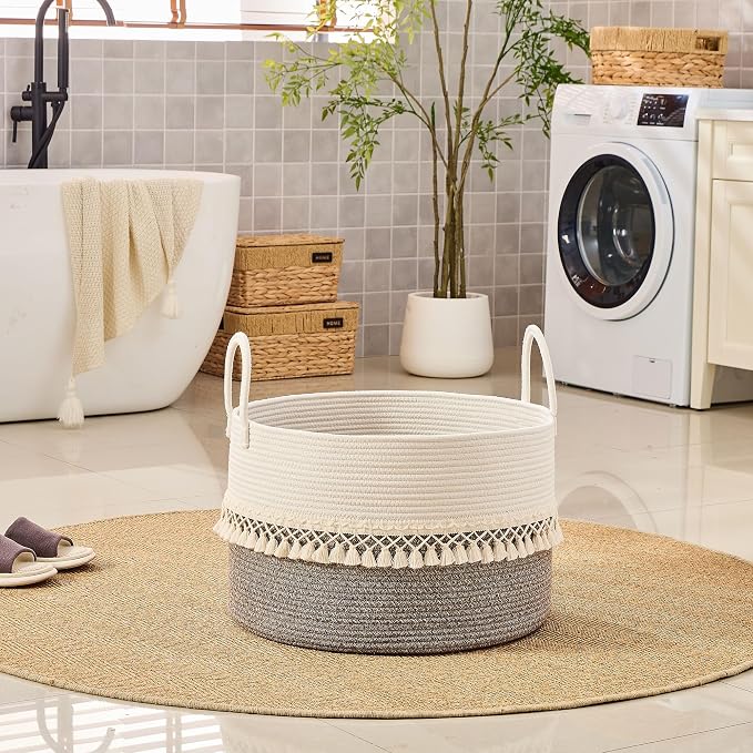 KAKAMAY Large Blanket Basket - Image 5