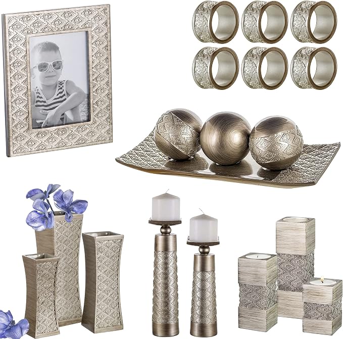 Creative Scents Dublin Silver Decorative Tray and Orbs Balls Set - Image 9
