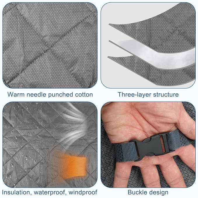 Window Insulation kit, 3-Layer Cotton Thermal Insulated Window Cover 37 Inch x - Image 3