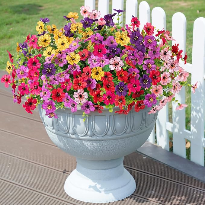 florisso Artificial Flowers for Outdoors Daisy 12 Bundles for Home Decor | Faux - Image 5