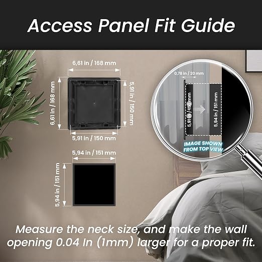 Repa Market 6 x 6 Access Panel for Drywall and Ceiling – Black ABS Plastic Door - Image 2