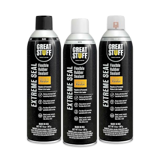 Great Stuff Extreme Sealant 3 Pack Black White Clear 14 oz Aerosol by GREATSTUFF