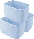 XUANGUO Woven Cotton Rope Storage Baskets 15x10x9.3" 3 Pack Light Blue | by XUANGUO