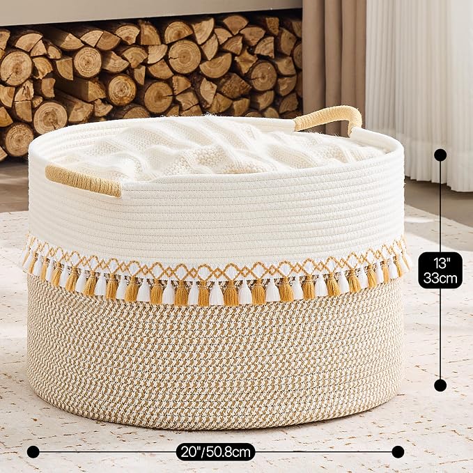 KAKAMAY Large Blanket Basket - Image 3