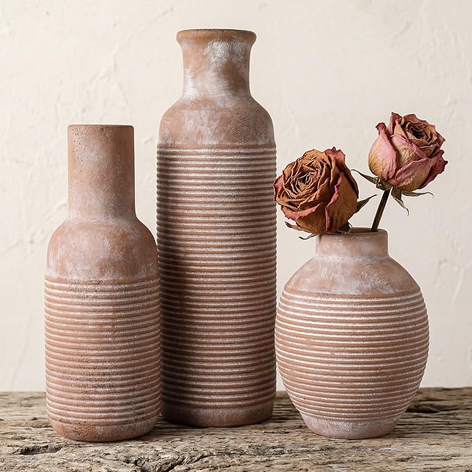 Rustic Farmhouse Vase Set of 3 by CWFutwell