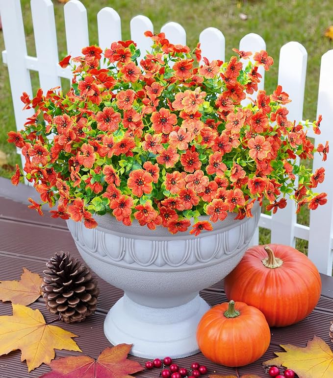 florisso Artificial Fake Fall Mums Flowers Plants - Image 8