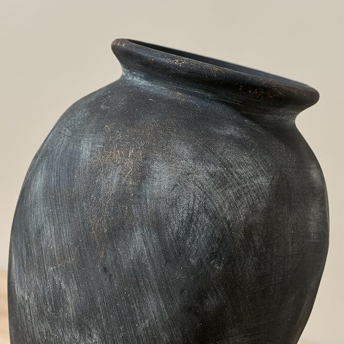 5.94" Ceramic Vase for Home Decor, Decorative Terracotta Farmhouse Rustic Vases - Image 3