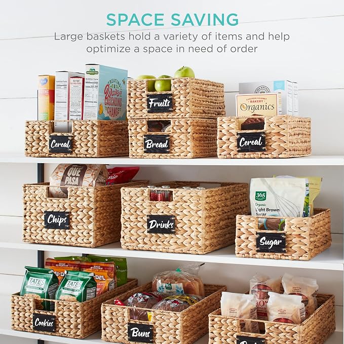 Best Choice Products Set of 4 9x12in Water Hyacinth Pantry Baskets, Woven - Image 4