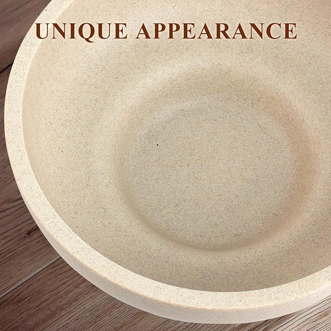 Decorative Resin Bowl, Large Fruit Bowl, Artificial Stone Beige | Perfect - Image 8