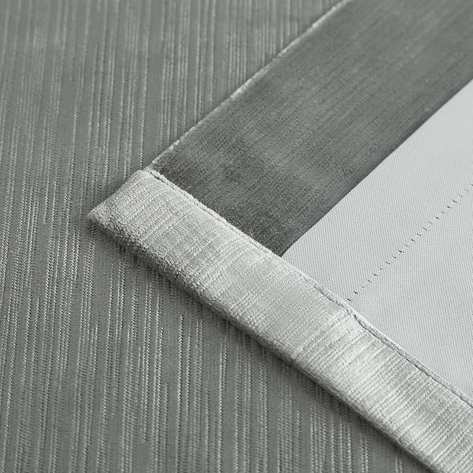 Vision Home Pewter Gray Velvet Pinch Pleated Blackout Curtains 40Wx84L Inch | 2 - Image 6