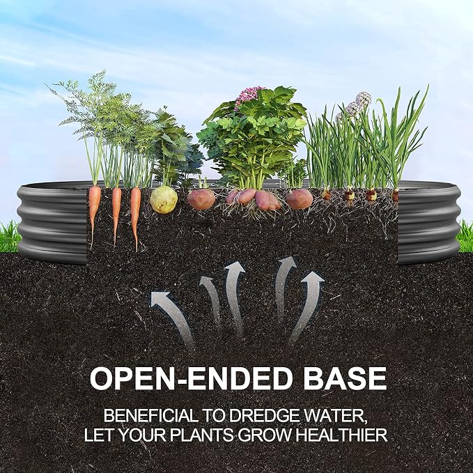 Land Guard 6×3×1 ft Galvanized Raised Garden Bed Kit， Raised Garden Boxes - Image 5