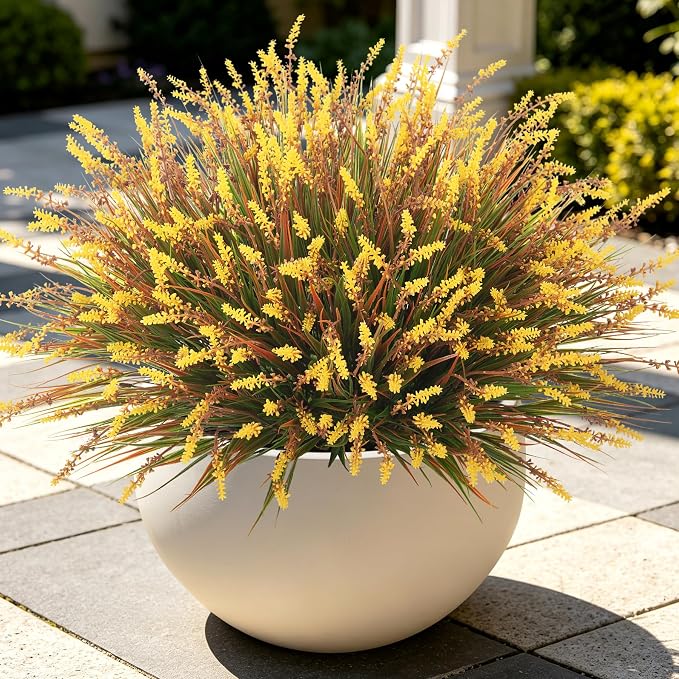 12 Pcs Fake Fall Plants Artificial Monkey Grass by Ammyoo