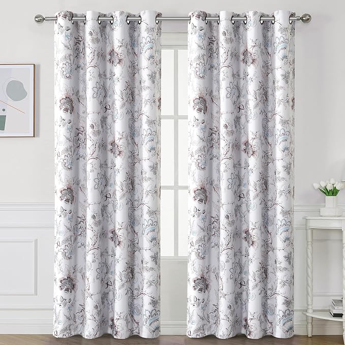 H.VERSAILTEX Blackout Curtains 84 Inch Length 2 Panels Set Floral Print Curtain - Image 2