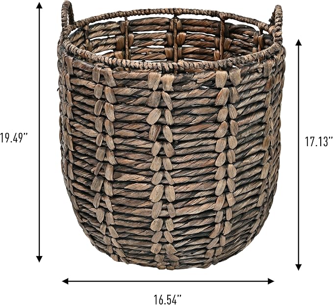 happimess Laurel Hand-Woven Abaca Storage Basket 19", Laundry Room Entryway - Image 2