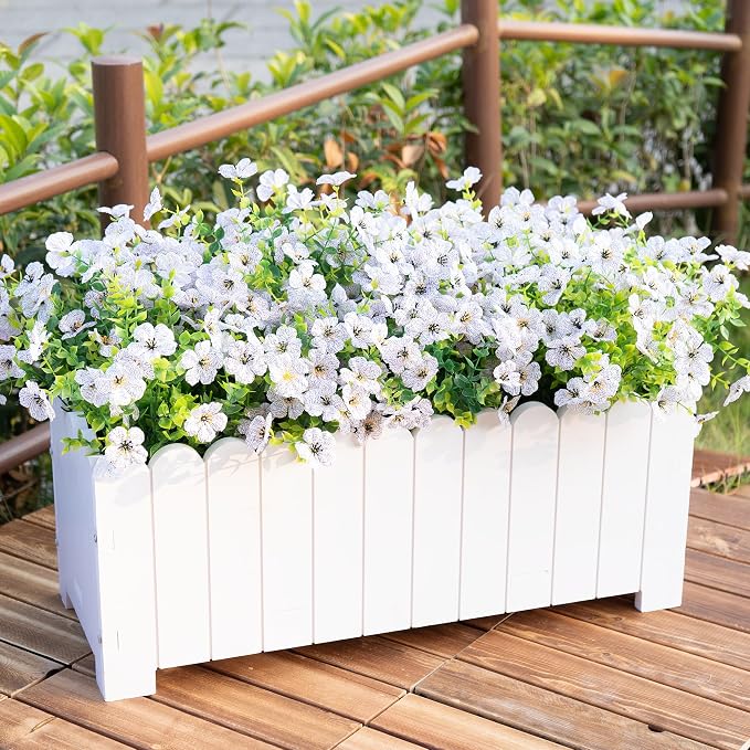 Artificial Fake Flowers Plants for Outdoors Spring Summer Decoration, Faux - Image 3
