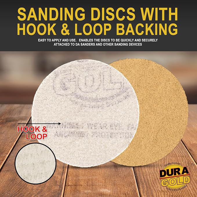 Dura-Gold - Premium - 80 Grit 3" Gold Hook & Loop Sanding Discs - Image 3