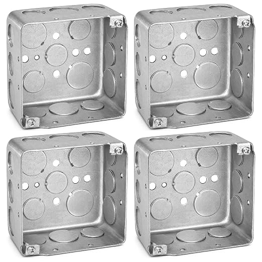 4-Pack 4" Drawn Square Electrical Box by OhLectric